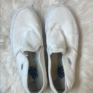 Vans White Slip-On Sneakers